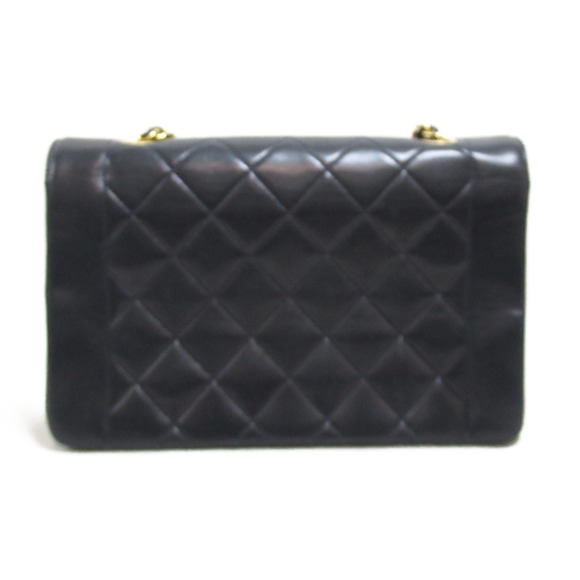 Chanel Matelasse Lambskin Black Chain Bag Shoulder Diana - Picture 1 of 10